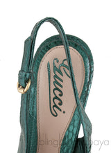 Emerald Green Slingback Python