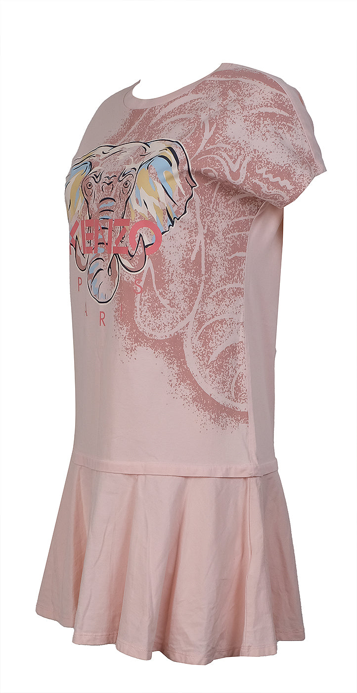 Kenzo Kids Pink Elephant Printed Dress