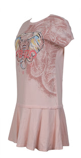 Kenzo Kids Pink Elephant Printed Dress