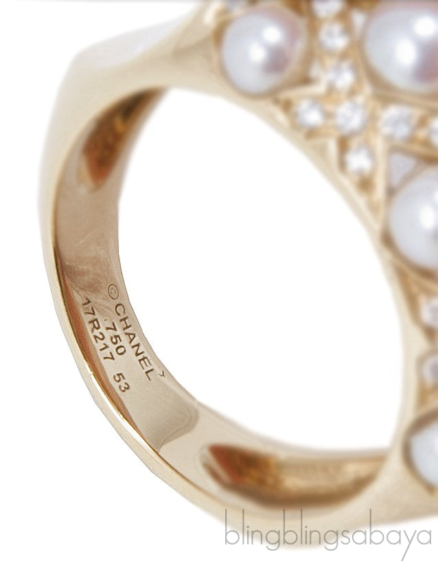Pearl Diamond Matelasse Ring