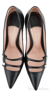 Black Strappy Pointed Toe Heels
