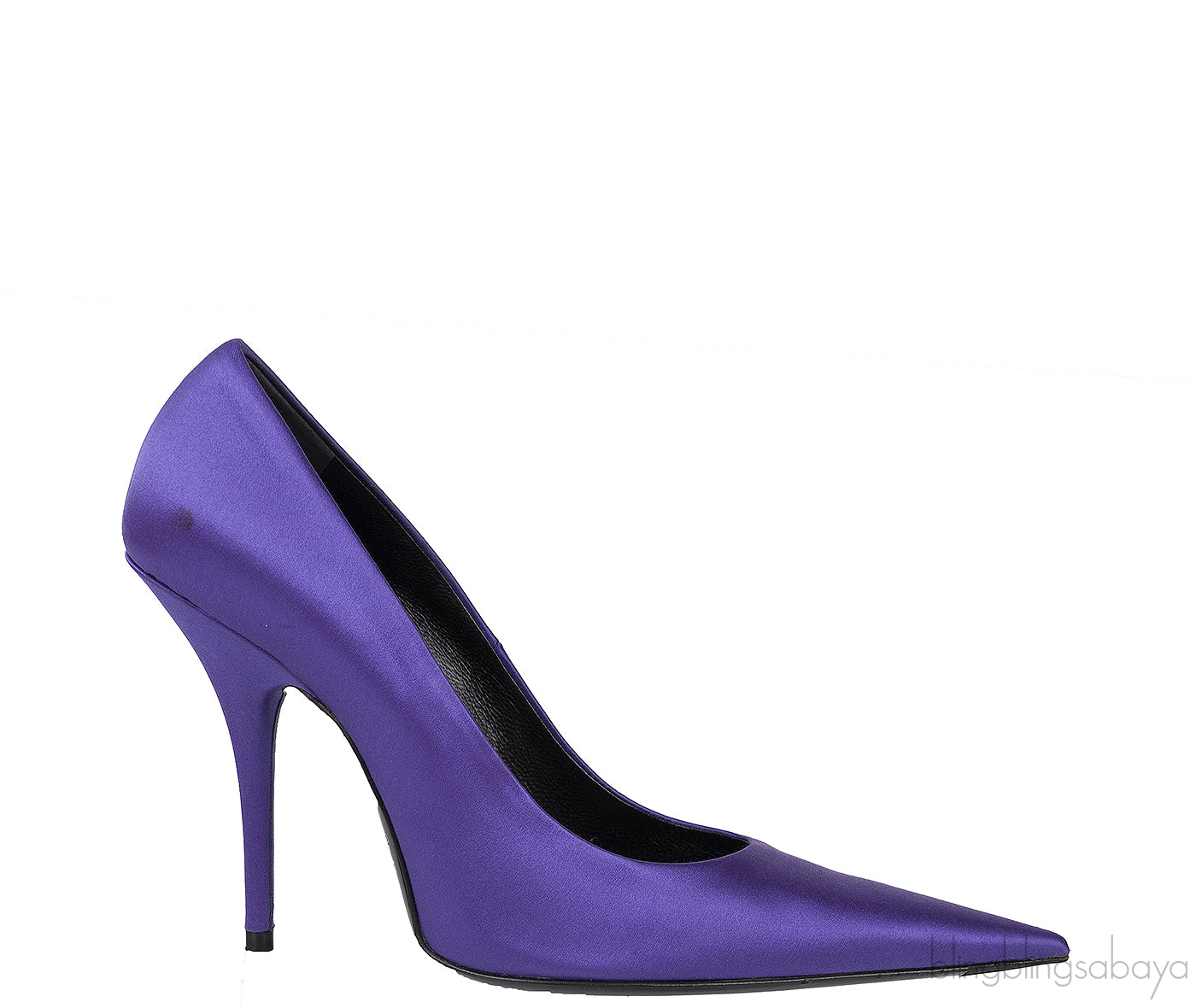 Purple Satin Pointed Toe Heels