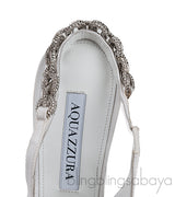 Aquazzura White Love Link 105 Crystal Slingback Heels