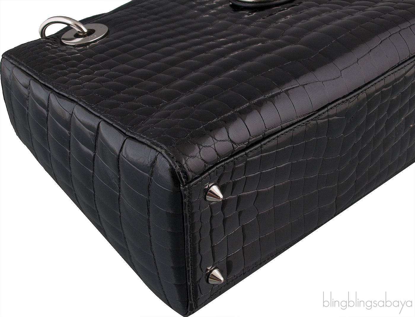 Lady Dior Black Crocodile Medium
