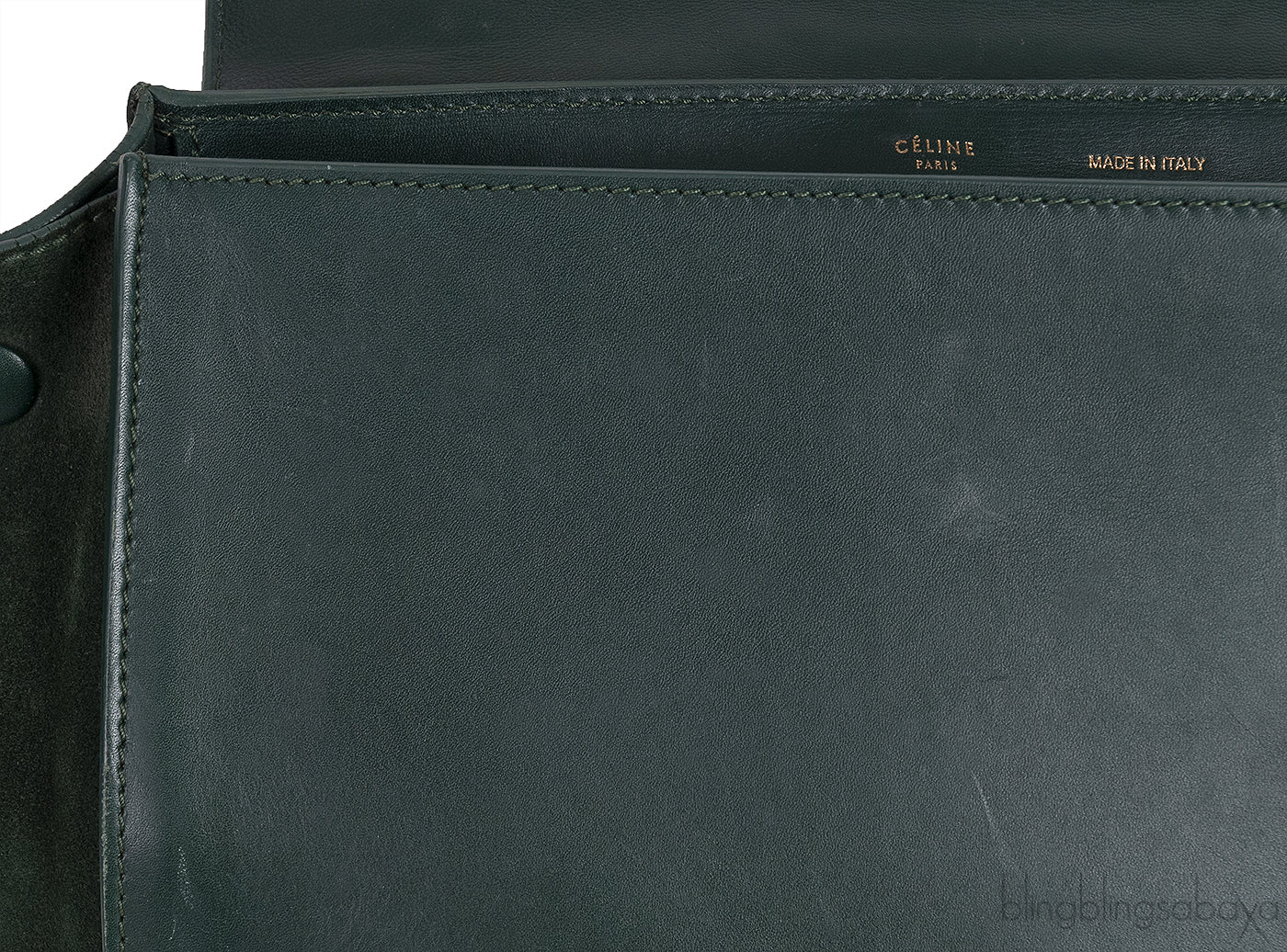Trapeze Emerald Green Croc Embossed Shoulder Bag