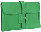 Jige Envelope Bamboo Green Clutch