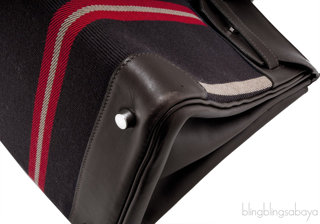 Birkin 35 Ebene Leather & Canvas