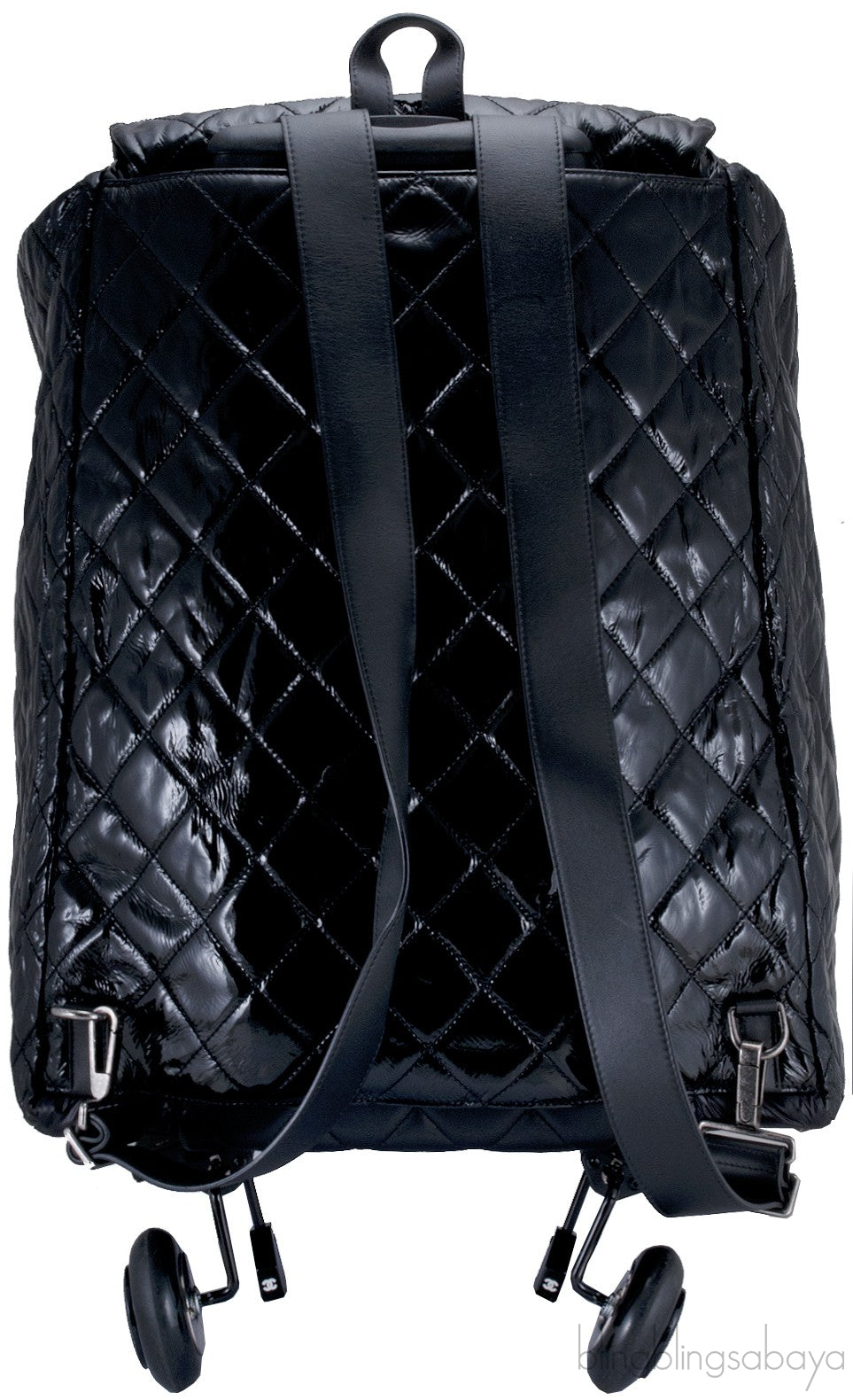 Black Quilted Shopping Trolley Bag