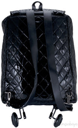 Black Quilted Shopping Trolley Bag