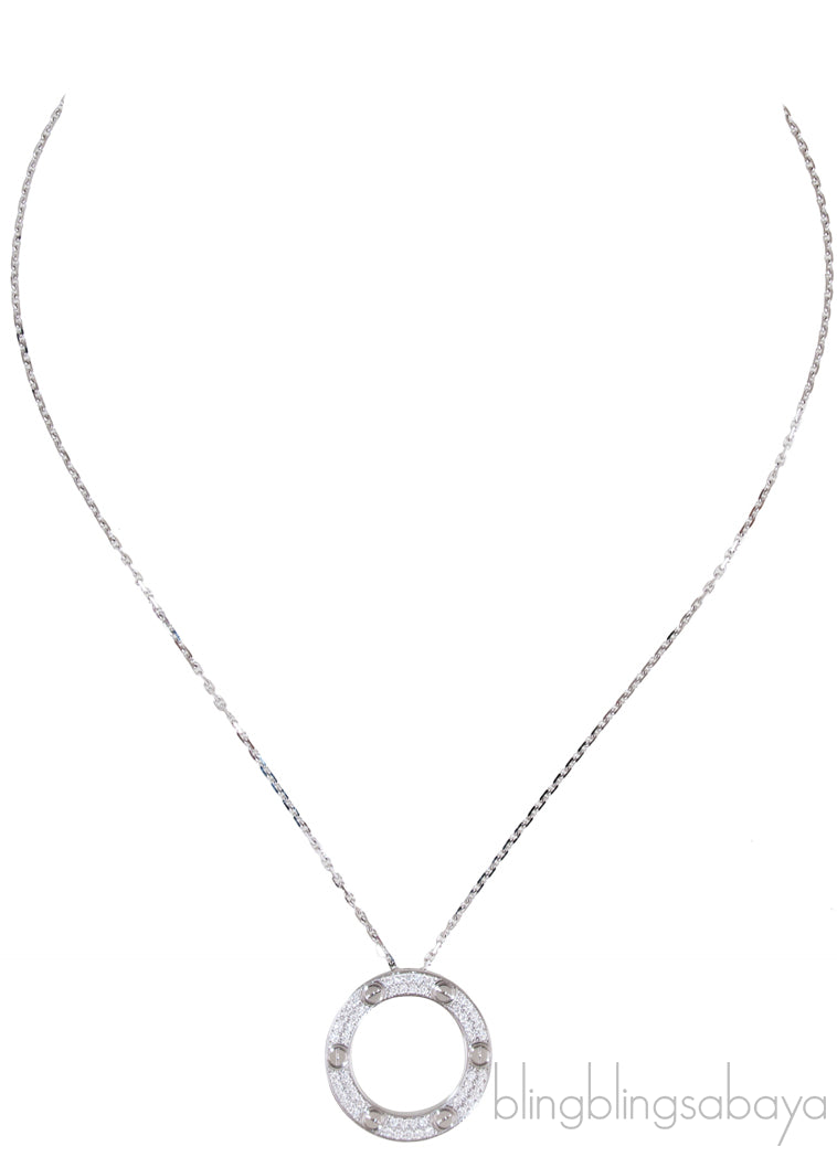 Love Diamond Paved Necklace