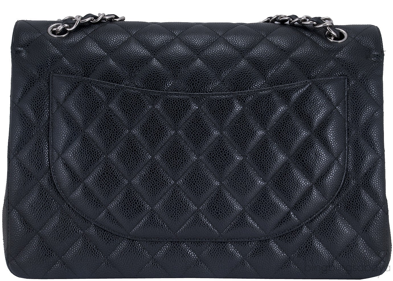 Black Caviar Jumbo Double Flap Bag