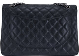 Black Caviar Jumbo Double Flap Bag