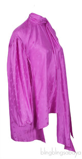 Silk Purple Logo Print Top