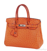 Hermes Birkin 30 Orange Ostrich PHW