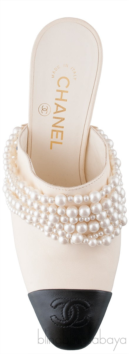 Off-white Pearl Slide Mule
