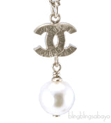 CC Crystal Logo & Pearl Necklace