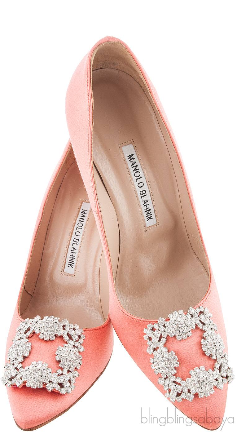 Coral Satin Hangisi Heels