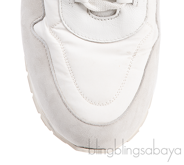 Loro Piana My Wind White Microfibre and Grey Suede Sneakers