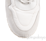 Loro Piana My Wind White Microfibre and Grey Suede Sneakers