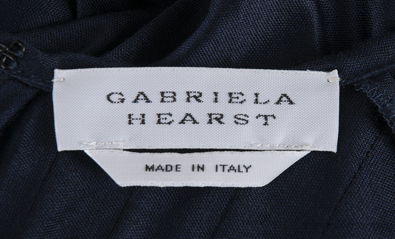 Blue Pleated Elastic Waist Dress