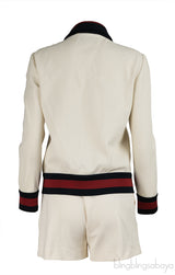 Gucci Cream Contrast Trim Jacket and Shorts