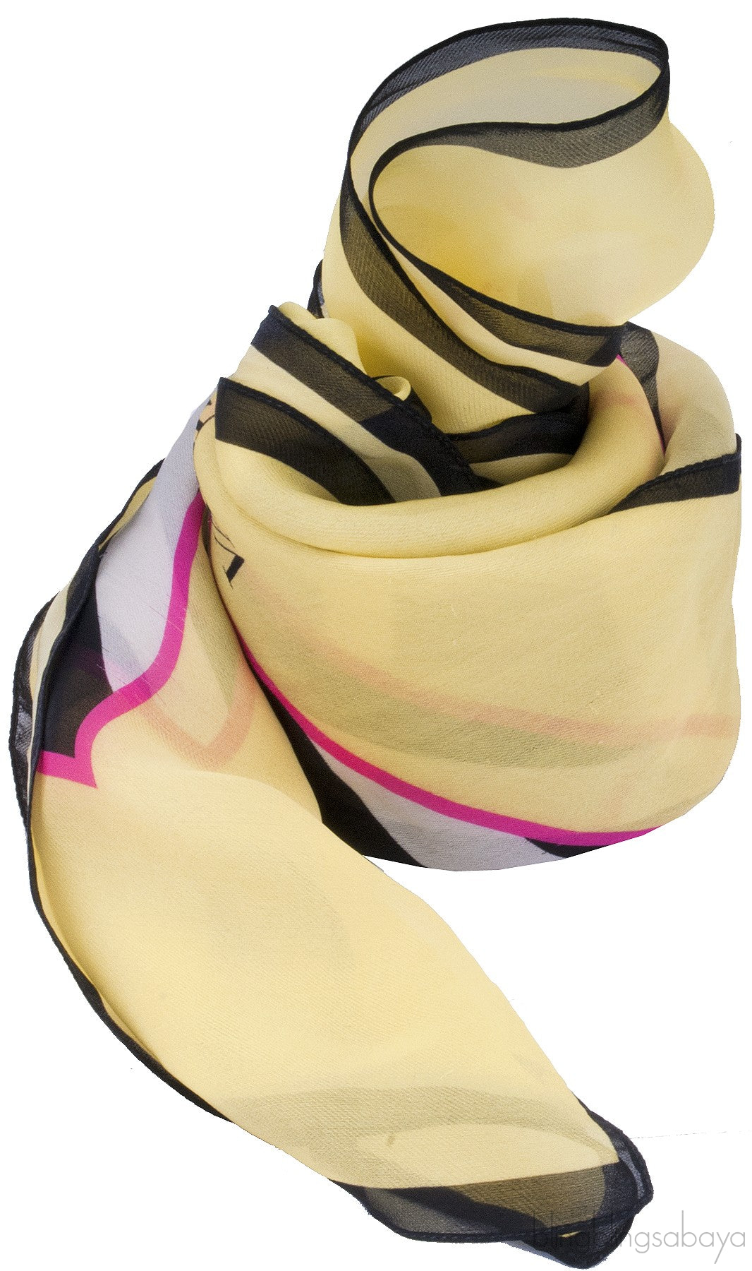 Yellow Zebra Silk Voile Stole