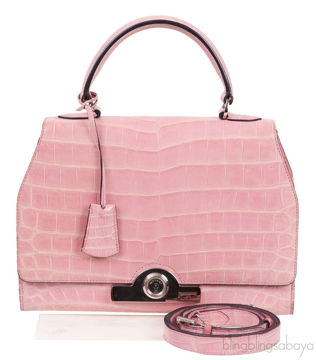 Moynat Rejane PM Pink Nilo Crocodile