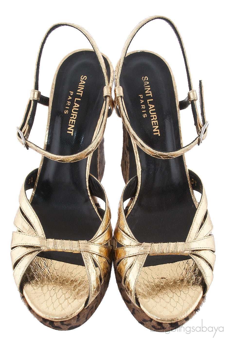 Gold Python Candy Platform Sandals