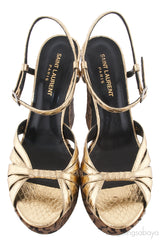 Gold Python Candy Platform Sandals