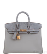 Birkin 25 Touch Grey Perle Crocodile Matte Togo GHW