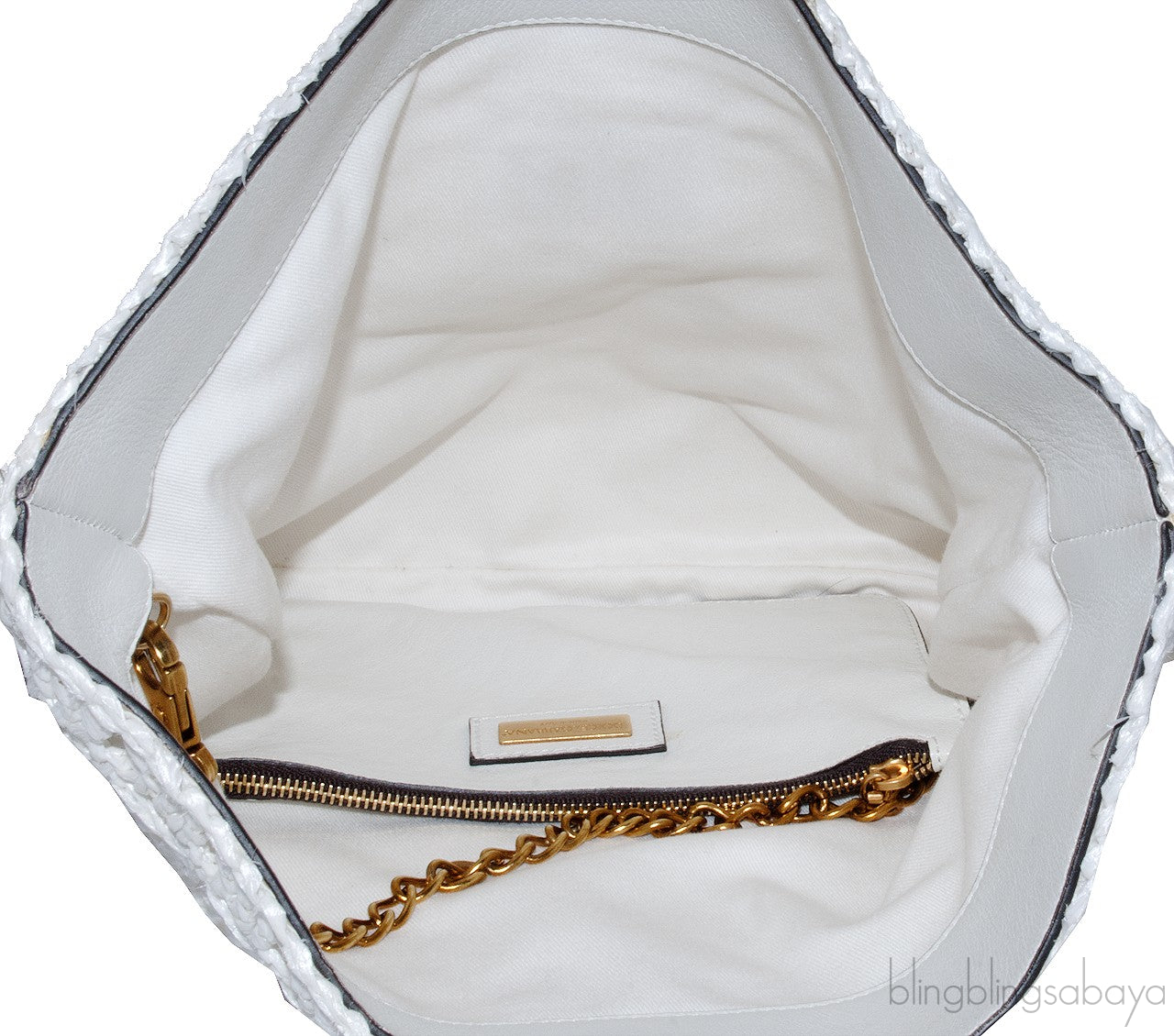 White Crochete Raffia Bag