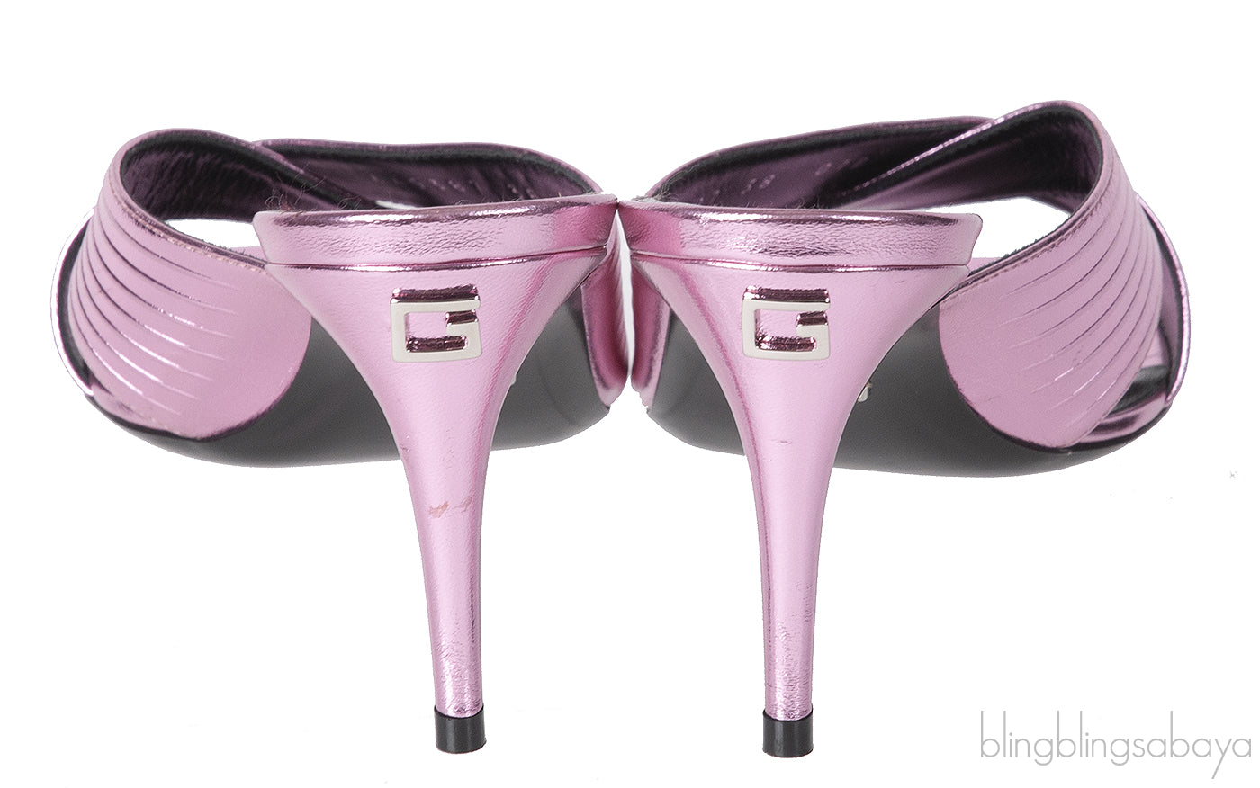Gucci Criss-cross Metallic Pink Sandals