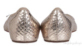 Christian Louboutin Gold Bow Flat Pointed Shoes