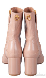 Nude Pointed Toe Leather Boots
