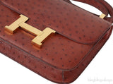 Hermes Vintage Constance 23 Brown Ostrich GHW