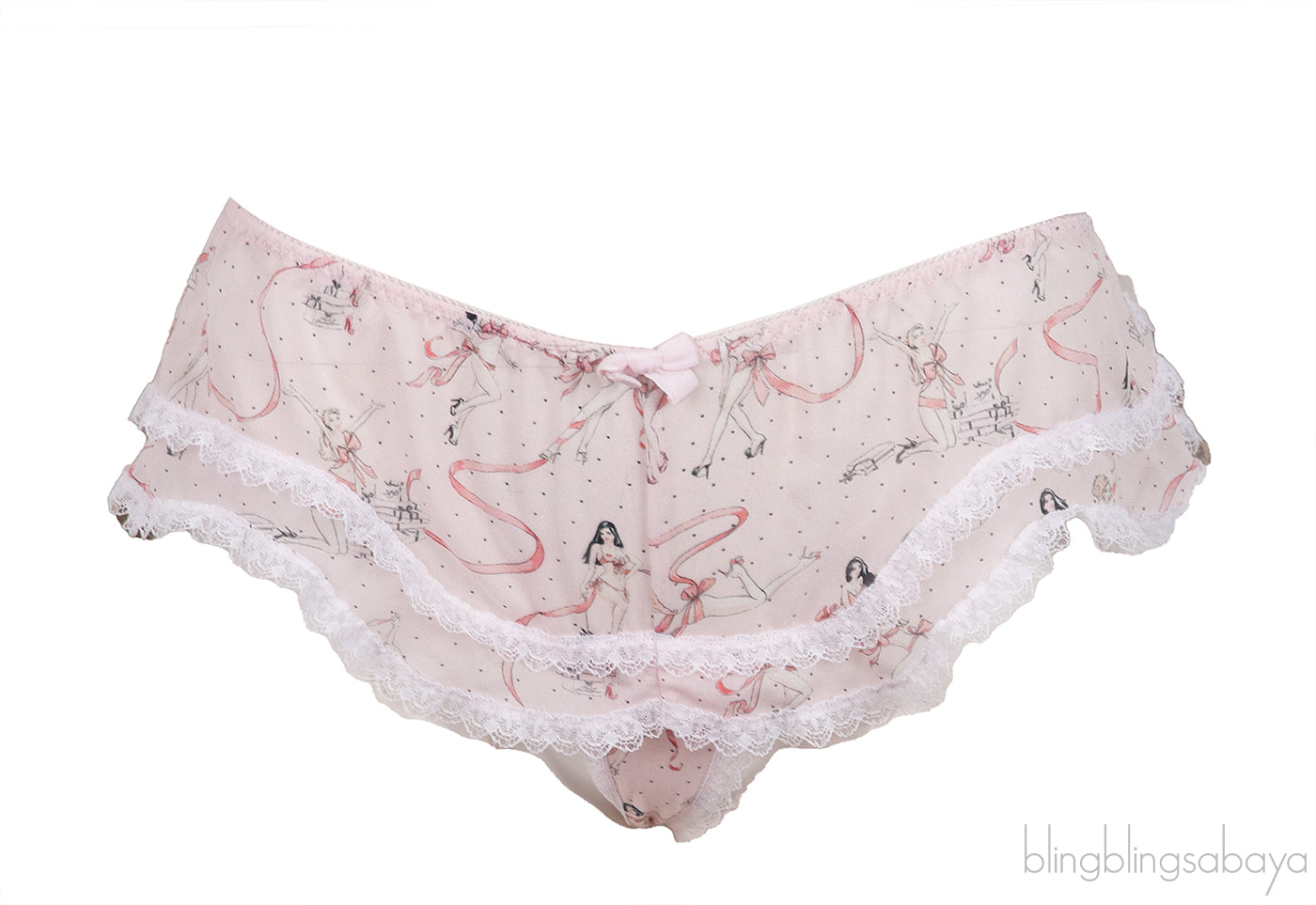 Light Pink Printed Ruffle Camisole Set
