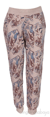 Light Brown Printed Cotton Blend Sweatshirt and Jogger