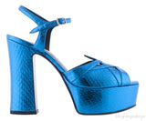 Candy Metallic Blue Platform Sandals