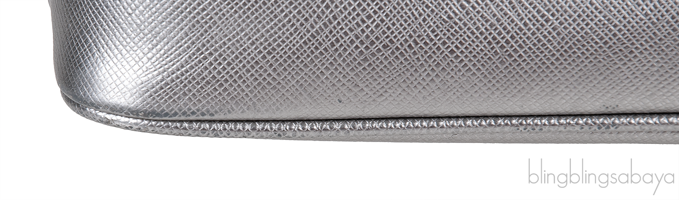 Silver Saffiano Promenade Top Handle Bag