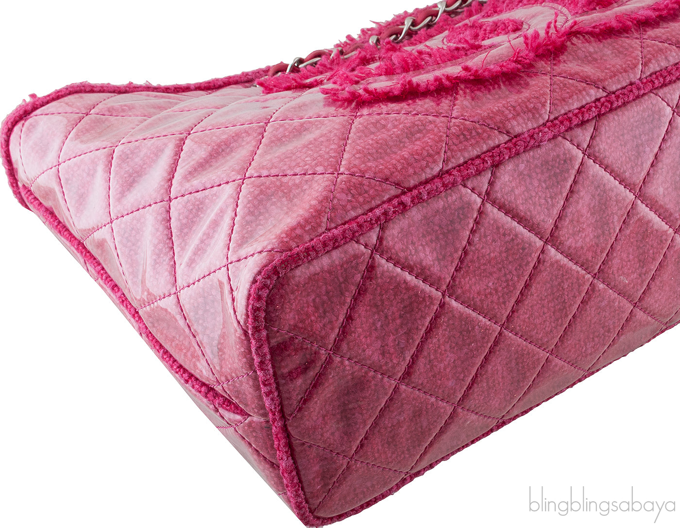 Quilted Pink Tweed PVC Tote