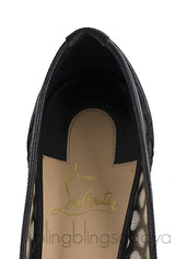 Black Cut-out Mesh Pointed Toe