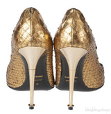 Tom Ford Python Gold Pointed Heels