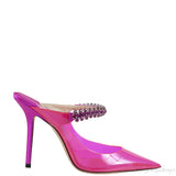 Jimmy Choo Bing Fuchsia PVC 100 mm Crystal Mule