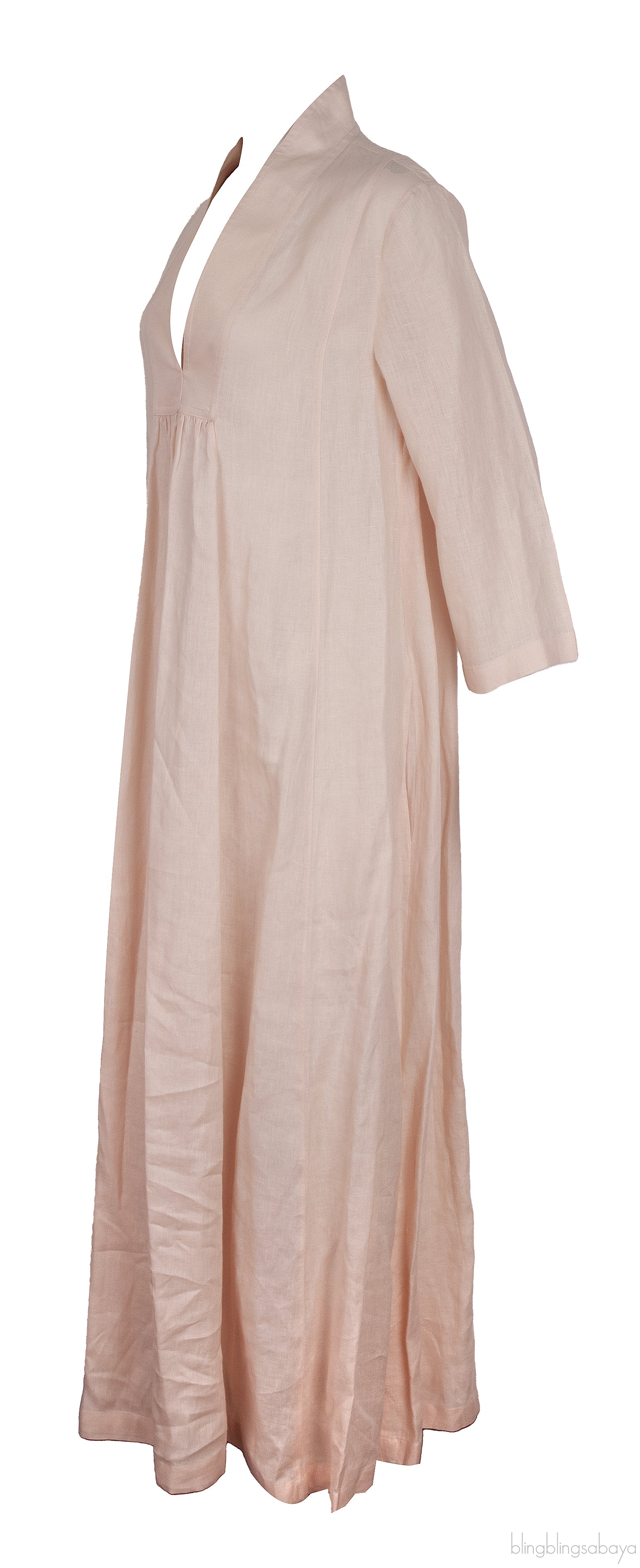Peach Linen Kaftan Dress