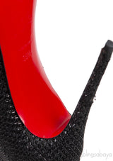 Christian Louboutin Metallic Black Fabric Heels