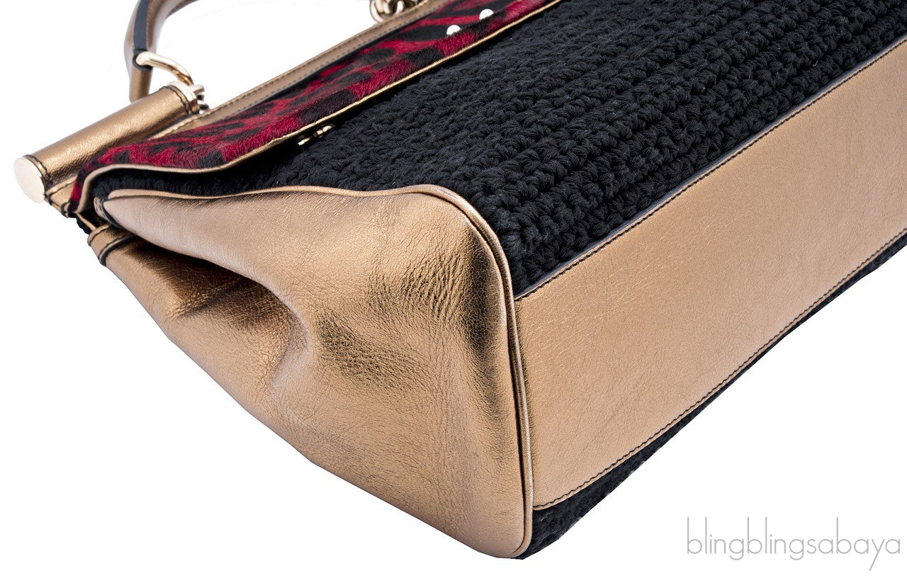 Miss Sicily Satchel Red Leopard