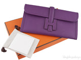 Jige Elan Clutch Epsom Anemone