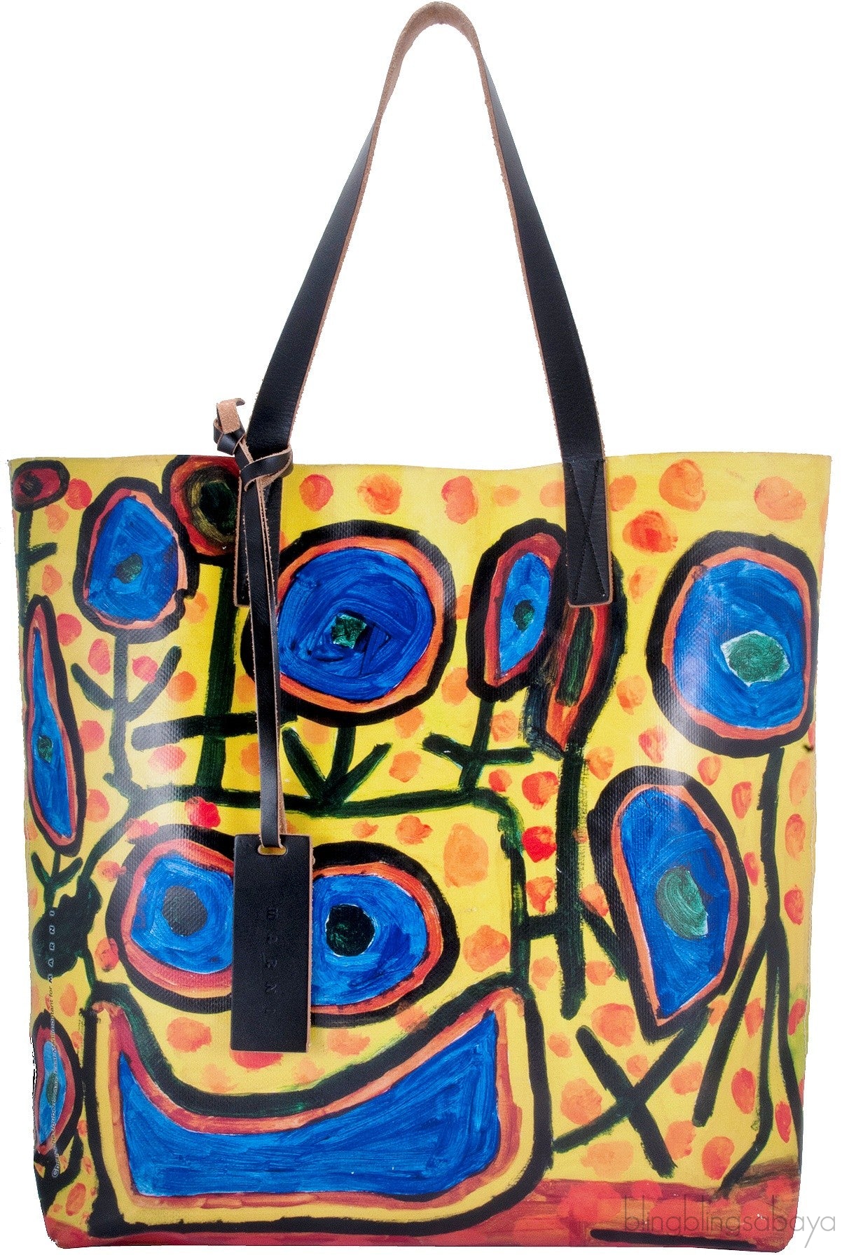 Yellow Printed PVC Tote