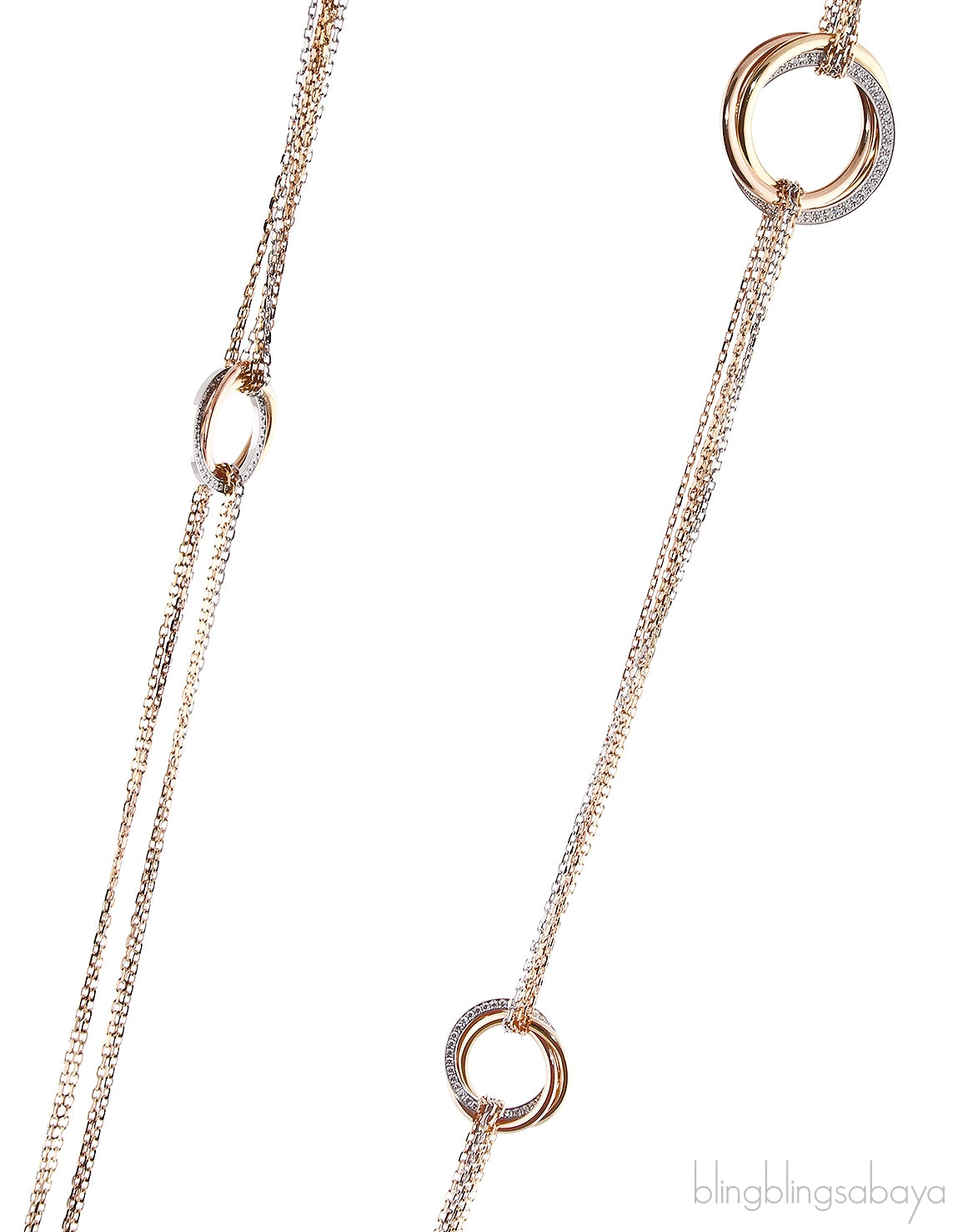 Trinity Tricolor Diamond Necklace