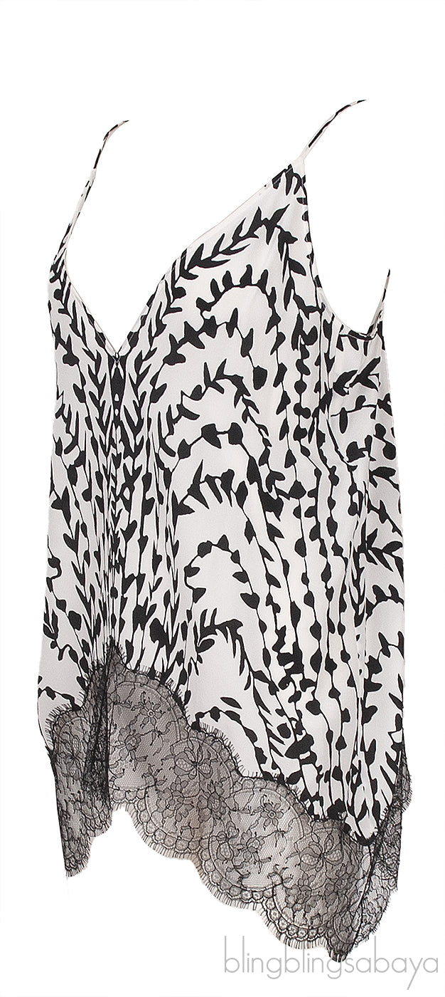 Black & Whites Lace Trim Sleeveless